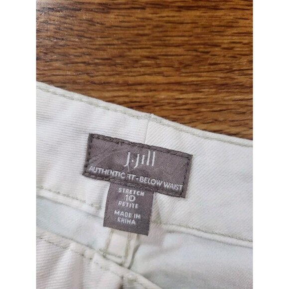 J Jill Authentic Fit Below Waist Stretch Size 10P White Jeans - Picture 4 of 5